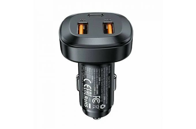 Автомобильное зарядное устройство АЗУ 2USB + USB-C ACEFAST B9 66W Black (черный)