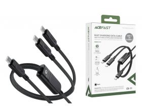 Кабель USB - С 2 в 1 ACEFAST C5-11 100W Intelligent Balance Aluminum Alloy Connectors Charging Data Cable Black (черный)