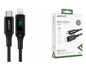 Кабель USB Type-C - Lightning ACEFAST C6-01 zinc alloy digital display braided charging data cable Black (черный)