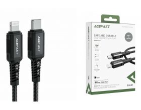 Кабель USB Type-C - Lightning ACEFAST C4-01 aluminum alloy charging data cable (1.8m) Black (черный)