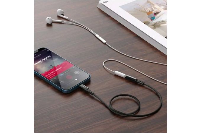 Адаптер для проводной гарнитуры ACEFAST C1-05 Lightning to 3.5mm aluminum alloy head Black