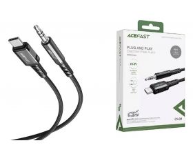 Адаптер для проводной гарнитуры ACEFAST C1-08 USB-C to 3.5mm aluminum alloy audio cable Black (черный)