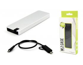 Кейс для SSD M.2 NVME M-key - USB-C металл (M2-813_Silver)