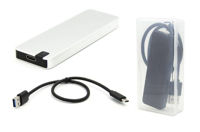 Кейс для SSD M.2 NGFF B-key - USB-C металл (M2-813-NGFF_Silver)