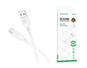 Кабель USB - USB Type-C BOROFONE BX113, (белый) 1м силиконовый