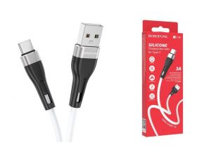 Кабель USB - USB Type-C BOROFONE BX46  (белый) 1м (силиконовый)