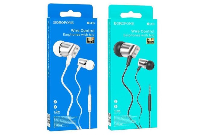 Наушники вакуумные проводные BOROFONE BM66 New sound (серый)