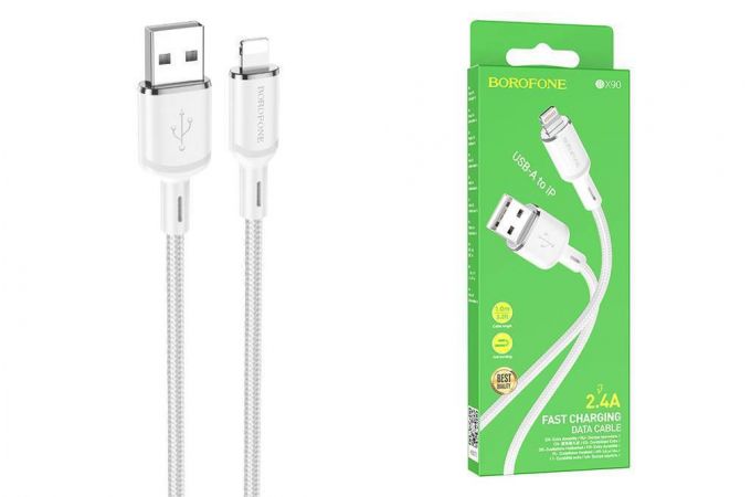 Кабель USB - Lightning BOROFONE BX90 2,4A (белый) 1м