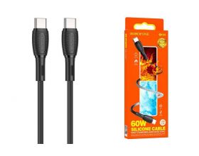 Кабель USB Type-C - USB Type-C BOROFONE BX86, PD60W (черный) 1м силиконовый