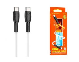 Кабель USB Type-C - USB Type-C BOROFONE BX86, PD60W (белый) 1м силиконовый