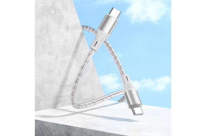 Кабель USB Type-C - USB Type-C BOROFONE BX96, PD60W (серый) 1м силиконовый