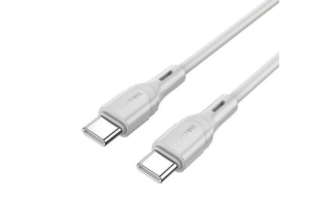 Кабель USB Type-C - USB Type-C BOROFONE BX99, PD60W (серый) 1м силиконовый