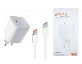 Сетевое зарядное устройство USB-C + кабель Type-C Type-C Xiaomi PD Adapter 67W (or.) (белый)