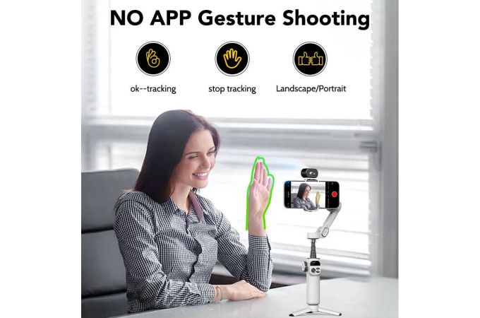Трехосевой стабилизатор Smart-X2AI 3-Axis Smartphone Gimbal Stabilizer With AI- White