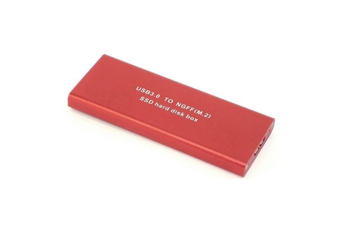 Кейс для SSD M.2 NGFF B-key - USB3.0 металл (M2-NGFF_Red)