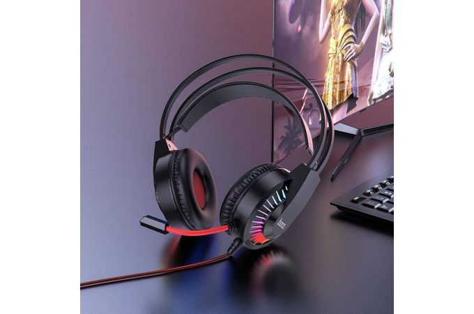 Наушники мониторные проводные HOCO W105 Joyful (красный)