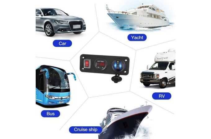 Разветвитель прикуривателя в авто TDS TS-CAU52 Красный (Врезной)