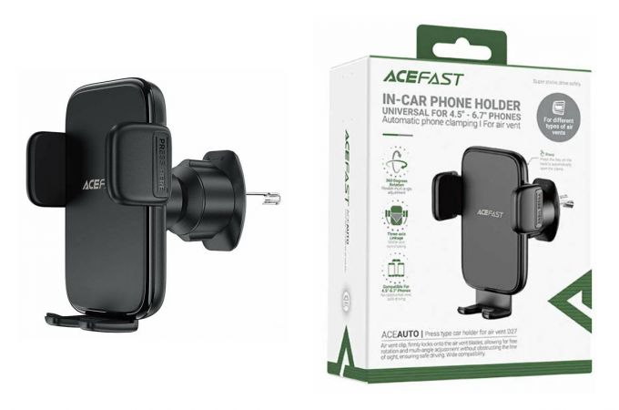 Держатель автомобильный для телефона ACEFAST D27 Press Type Car Holder For Air Vent Black (черный)