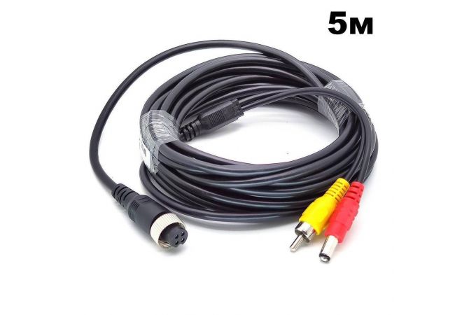 Видеошнур Орбита OT-VNW07 (4pin-RS765(M12) гнездо - 1RCA+DC) 5м