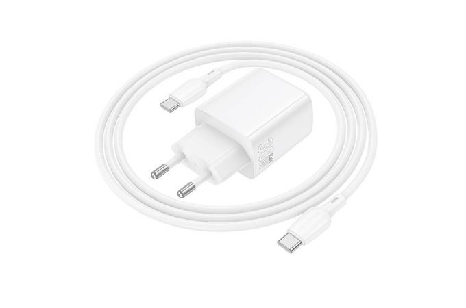 Сетевое зарядное устройство USB-C + кабель Type-C - Type-C BOROFONE BN28 Fuente single port (один порт)PD30W (белый)
