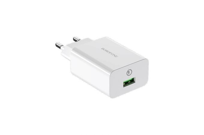 тевое зарядное устройство USB + кабель MicroUSB BOROFONE BA21A QC3.0 3000mAh (белый)