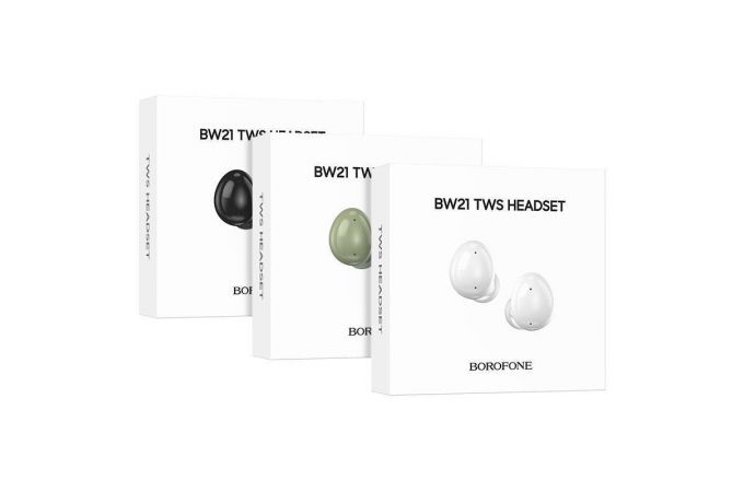 Наушники вакуумные беспроводные BOROFONE BW21 Fun true wireless BT headset Bluetooth (зеленый)