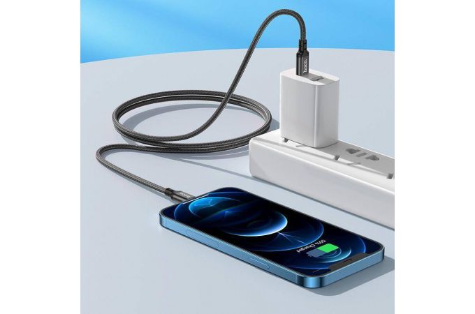 Кабель USB Type-C - Lightning HOCO X14 (черный) 1м (в оплетке)