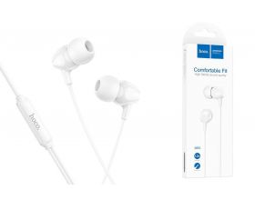 Наушники вакуумные проводные HOCO M94 earphones with microphone (белый)