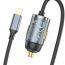 Автомобильное зарядное устройство АЗУ USB + кабель Lightning HOCO NZ7 PD20W+QC3.0 (серый)