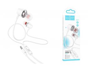 Наушники вакуумные проводные HOCO M107 Discoverer universal earphones with mic (белый)