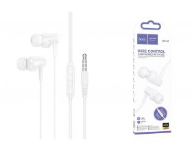 Наушники вакуумные проводные HOCO M112 Story universal earphones with microphone (белый)