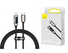 Кабель USB Type-C - Lightning BASEUS Display Fast Charging Data 20W 2m Black (черный)