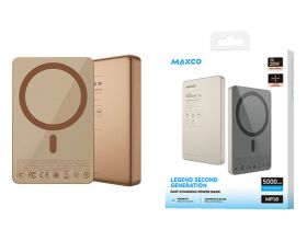 Универсальный дополнительный аккумулятор Power Bank MAXCO MP38 Magnetic fast charging (Магнитная быстрая зарядка) (5000mAh) Desert Gold