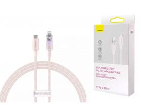 Кабель USB Type-C - Lightning BASEUS Explorer Series Fast Charging with Smart Temperature Control 20W 1m Pink