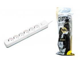 Сетевой фильтр Perfeo "POWER STREAM", 2500W, 5,0м, 6 розеток (белый)