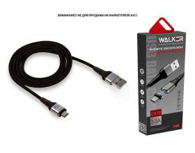 Кабель USB - MicroUSB WALKER C970 30W магнитный, передача данных, черный