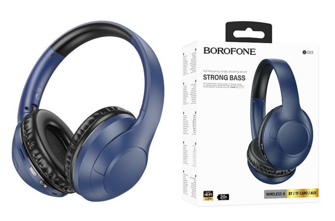 Наушники мониторные беспроводные BOROFONE BO23 Glamour wireless headset Bluetooth (синий)