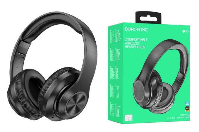 Наушники мониторные беспроводные BOROFONE BO24 Gratified wireless headset Bluetooth (черный)