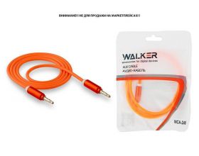 Кабель аудио AUX WALKER 3,5мм A-A WCA-245 с металл. разъемами (в пакете), оранжевый