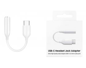 Адаптер для проводной гарнитуры Headset Jack Adapter (штекер Type-C - гнездо AUX) (белый)