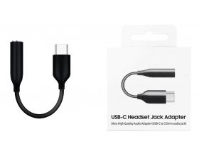 Адаптер для проводной гарнитуры Headset Jack Adapter (штекер Type-C - гнездо AUX) (черный)