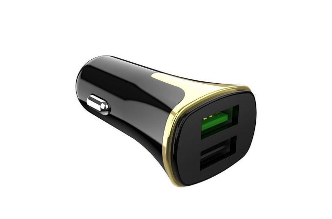 Автомобильное зарядное устройство АЗУ 2USB + кабель Type-C HOCO Z31 Universe 2400mAh QC3.0 (черный)