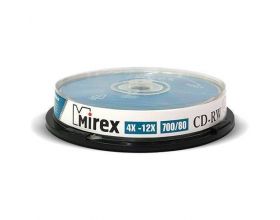 CD-RW Mirex 700Мб 4X-12X Cake box 10 (пластиковый бокс 10 шт)