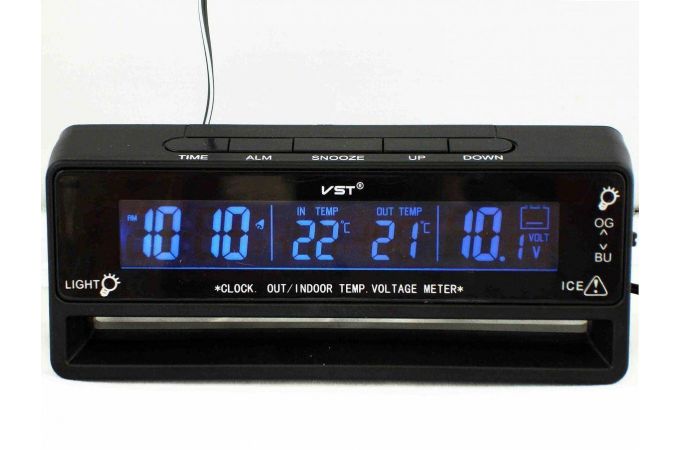 Часы автомобильные электронные VST-7010V (температура, будильник, вольтметр)