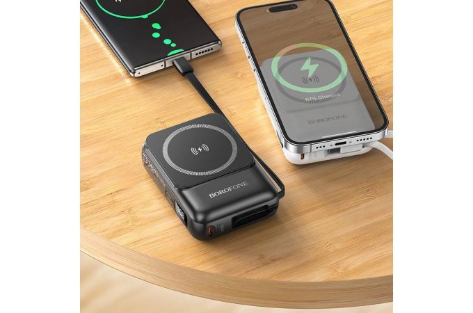 Универсальный дополнительный аккумулятор Power Bank BOROFONE BJ59 Graceful 22.5W+PD20W fully compatible power bank (10000mAh) (черный)