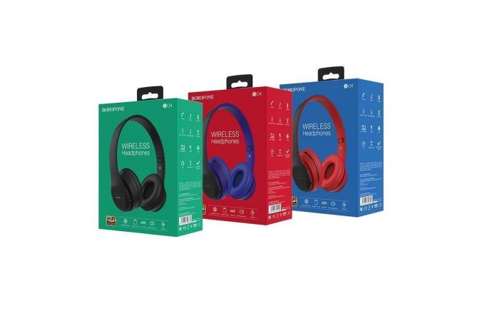 Наушники мониторные беспроводные BOROFONE BO4 Charming rhyme wireless headset Bluetooth (красный)