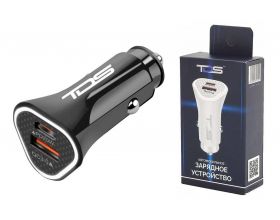 Автомобильное зарядное устройство АЗУ USB TDS TS-CAU40 PD20W+QC3.0, 3000mA (черный)