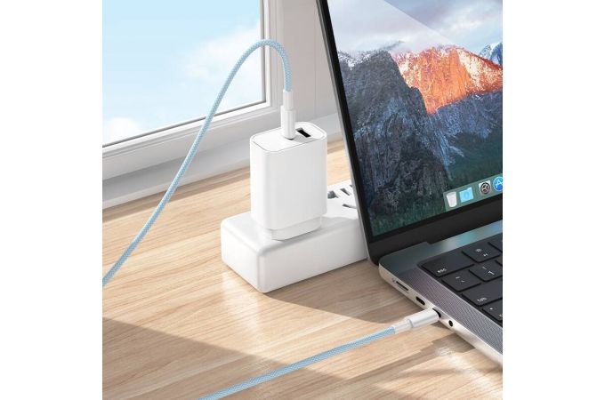 Кабель USB Type-C - USB Type-C BOROFONE BX117 Source 60W (белый) 1м