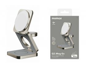 Беспроводное зарядное устройство MOMAX 3в1 Wireless Charging Stand (Титан)