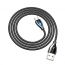 Кабель USB - USB Type-C HOCO U88 3A (черный) 1,2м (в оплетке, LED индикатор)